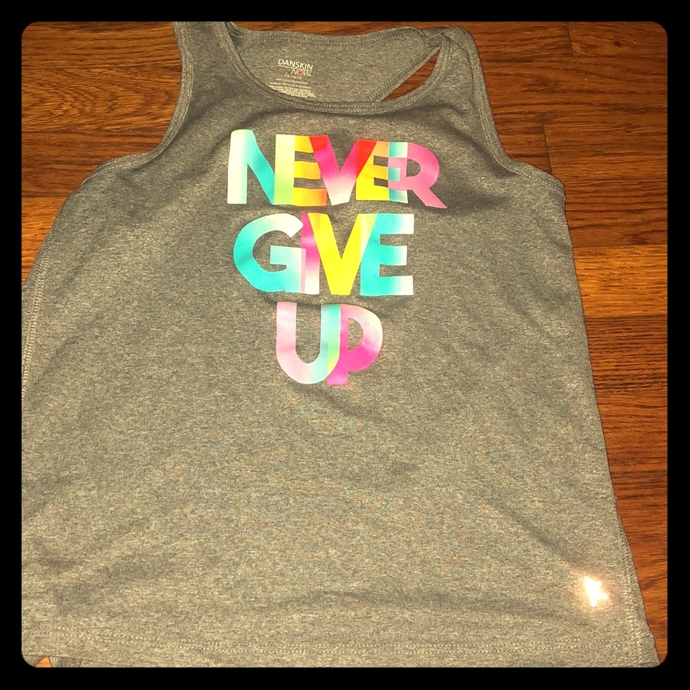 NEVER GIVE UP! kids tank top